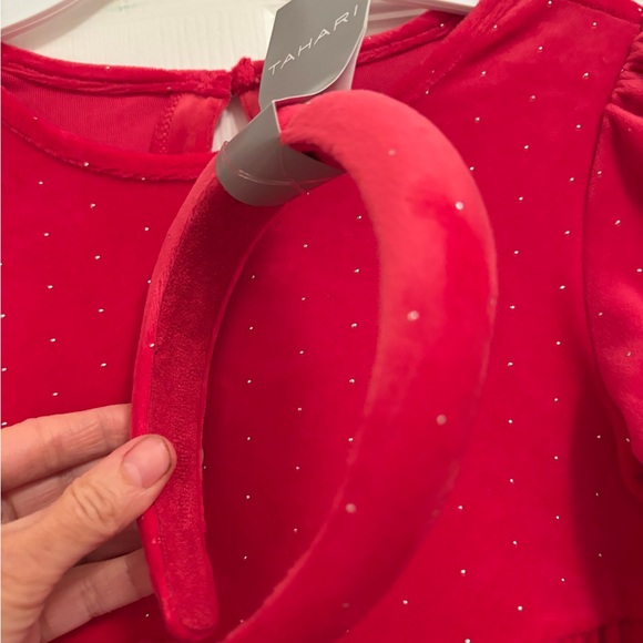 Tahari Girls Red Dress with Headband - Picture 2 of 5